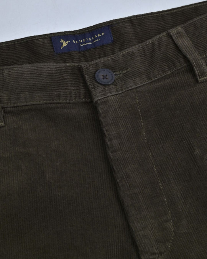 Coffee Brown  Fine Stripe - Corduroy Pant