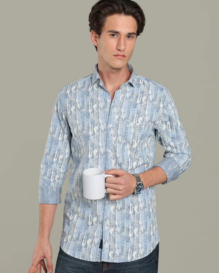 Sky Blue Print -Full-Stain Proof