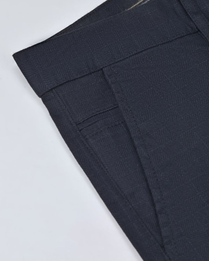 Black Cross Wave Printed - 2 way stretch - COTTON PANT
