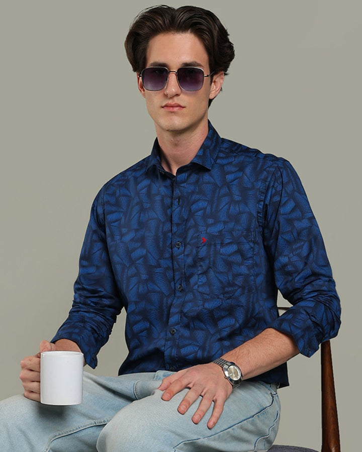 Royal Blue Mix Dot Print - Full-Stain Proof