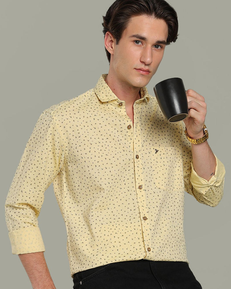 Yellow Flower Print -Full-Stain Proof