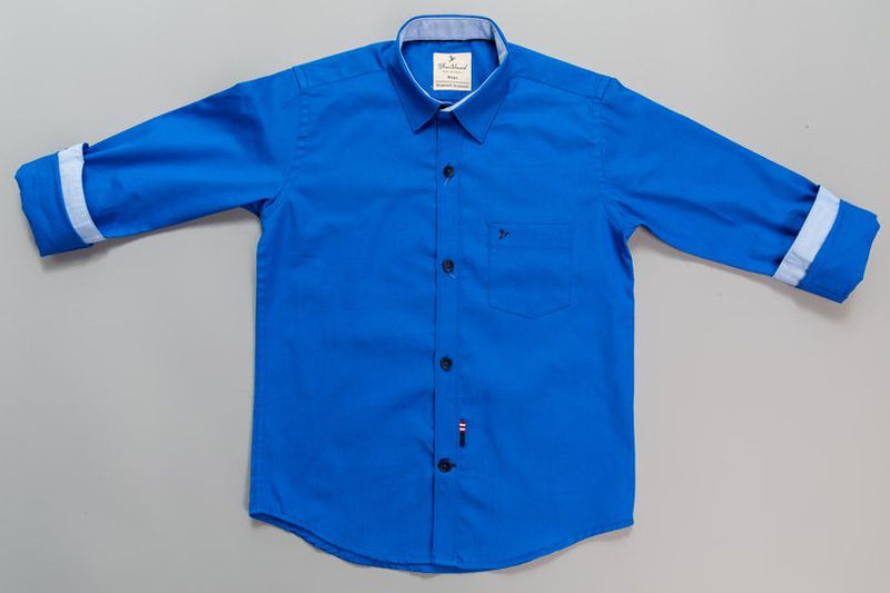 KIDS - Rich Blue Solid Shirt
