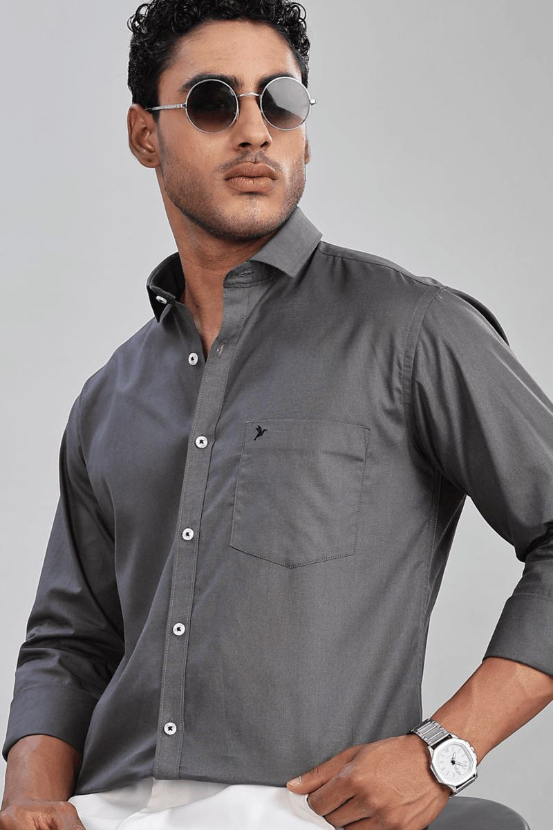 Graphite Grey Cotton Linen-Full-Stain Proof