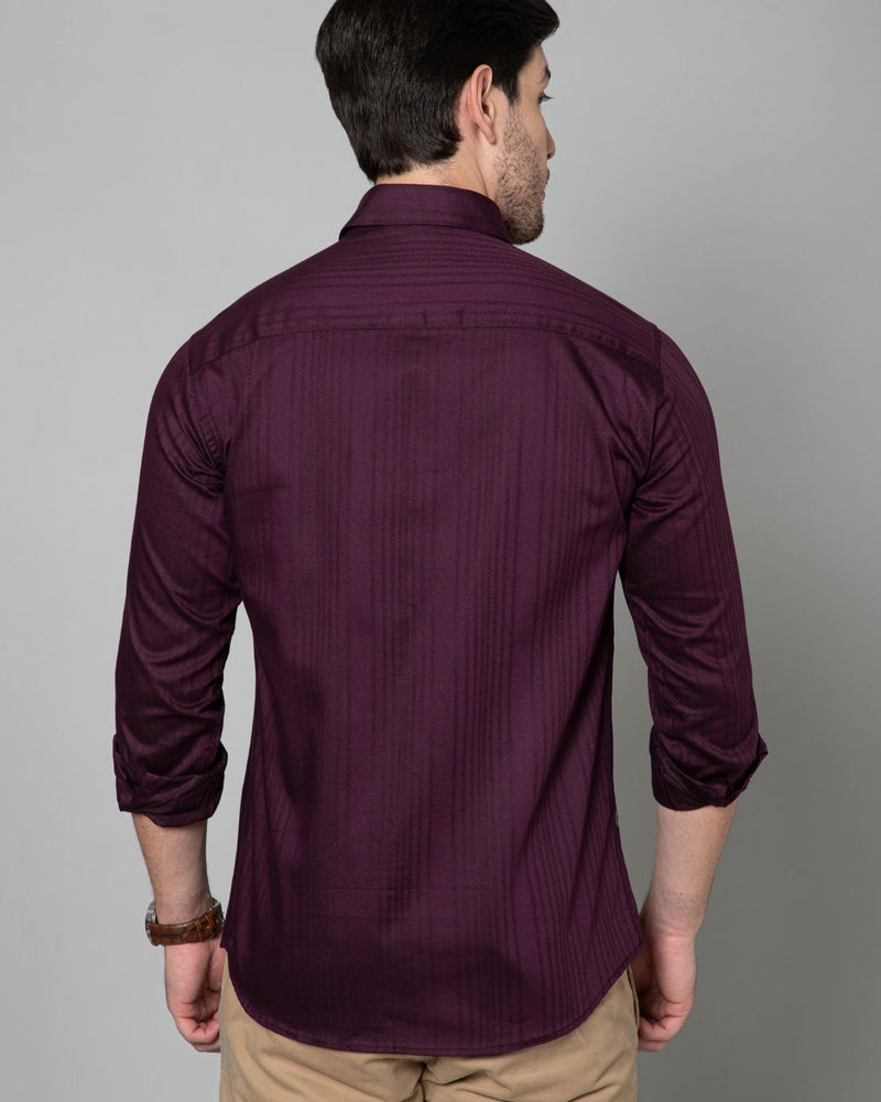 Dark Wine Self Design - Full-Stain Proof