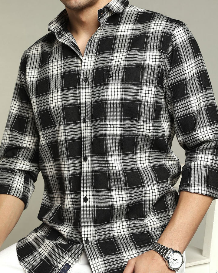 Black Multi Line Checks - Full-Stain Proof