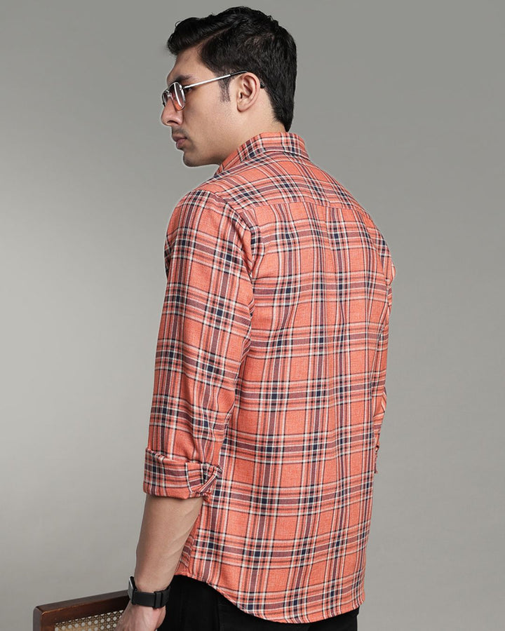 Fawn Orange Checks -Full-Stain Proof