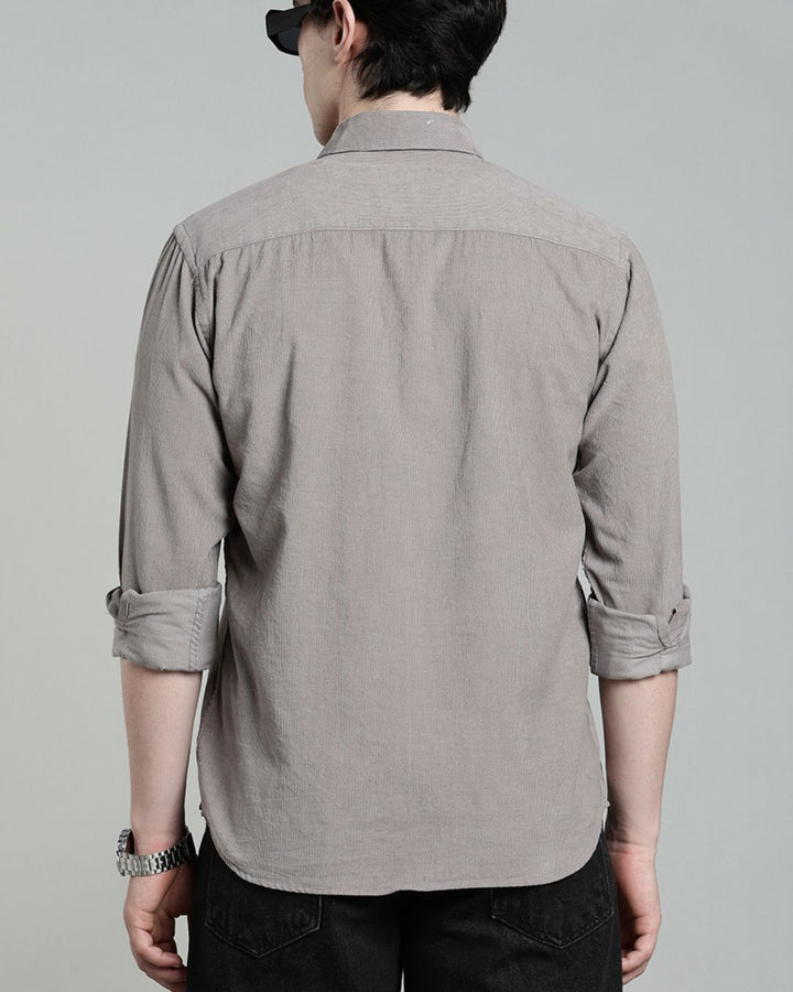 Grey  -Full-Corduroy Shirt