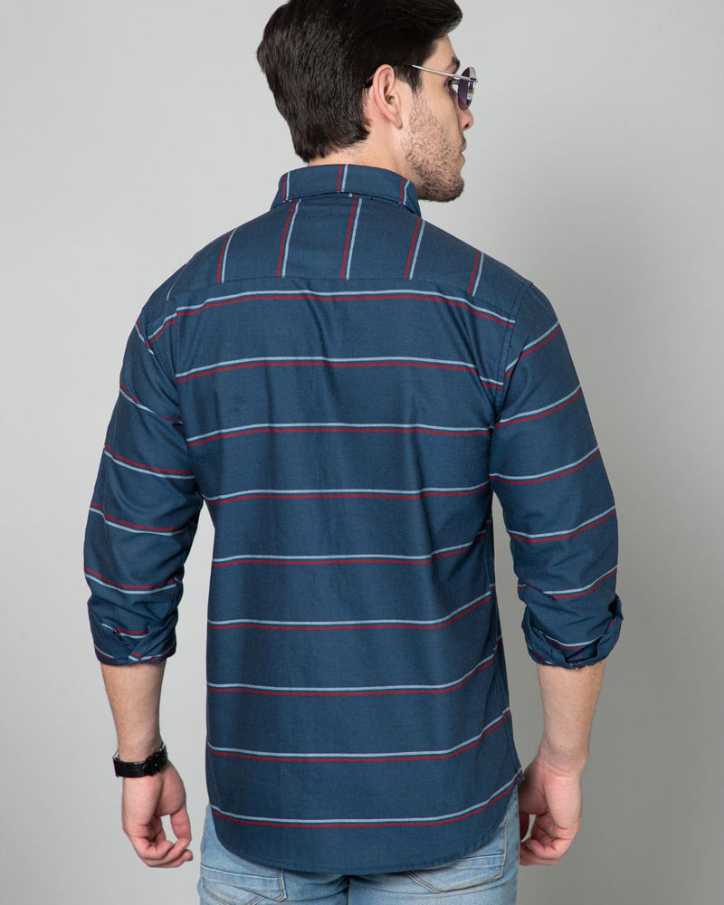 Navy Horizontal Stripes - Full-Stain Proof