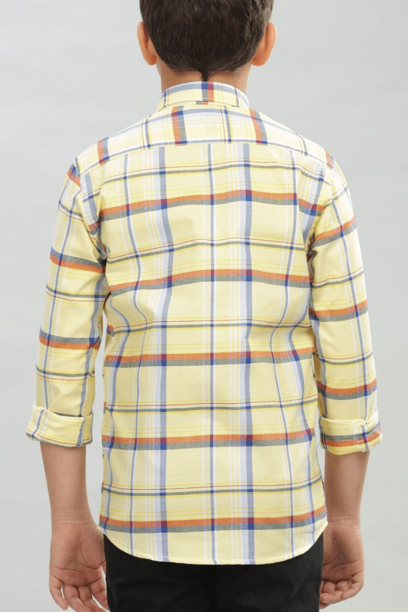 KIDS - Summer Yellow Checks-Stain Proof Shirt