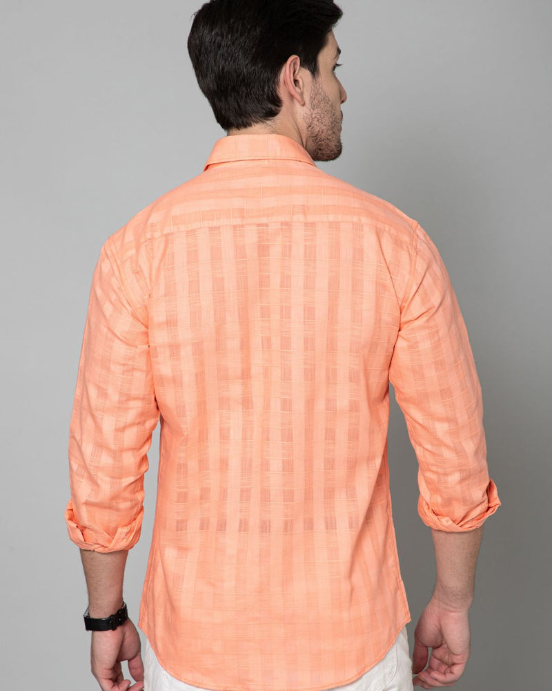 Coral Orange Self Checks - Full-Stain Proof