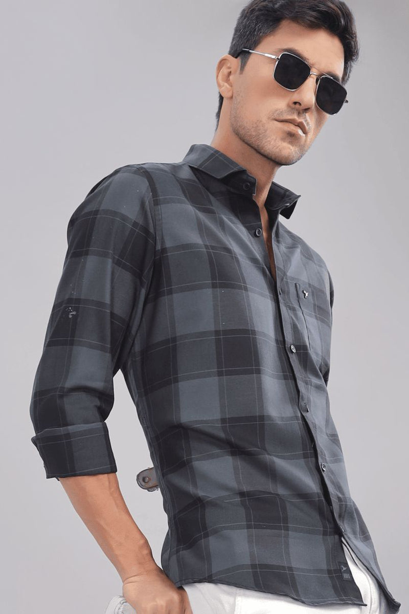 Darkish Grey & Black Checks - Full-Stain Proof