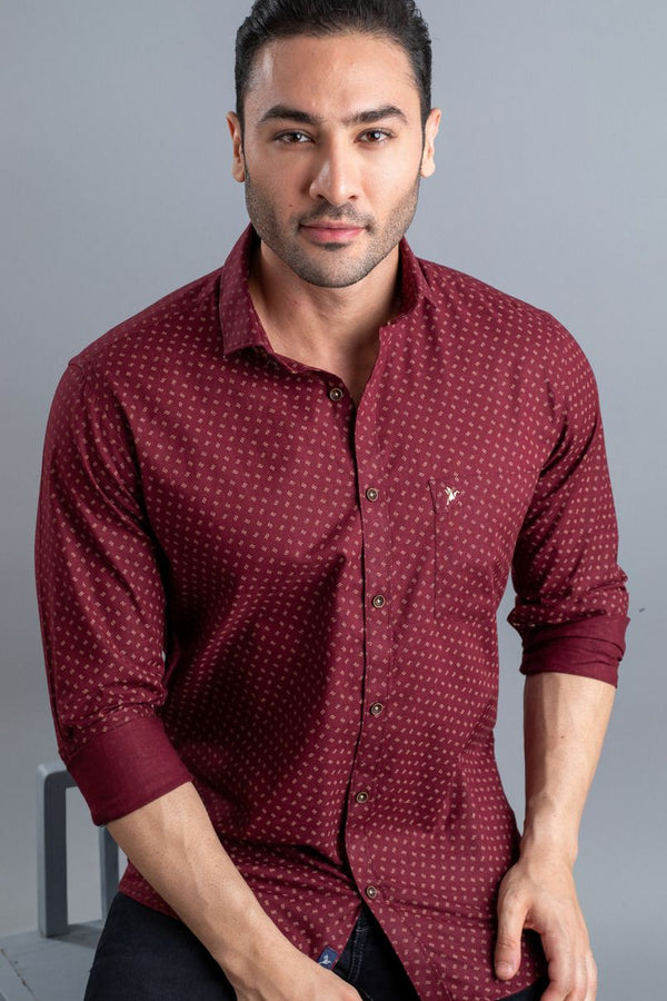 Maroon Stylish Print-Full-Stain Proof