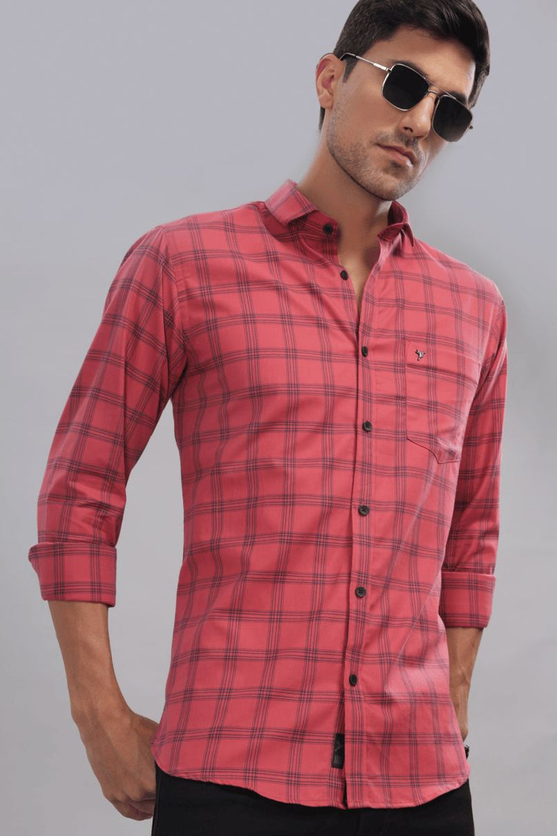 Dark Pink & Navy Checks - Full-Stain Proof