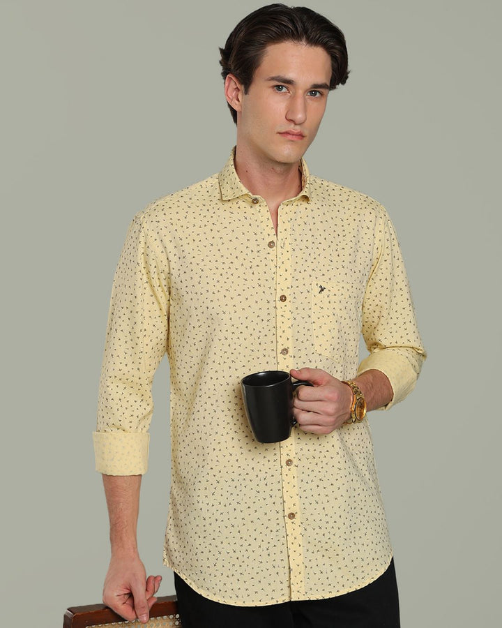 Yellow Flower Print -Full-Stain Proof