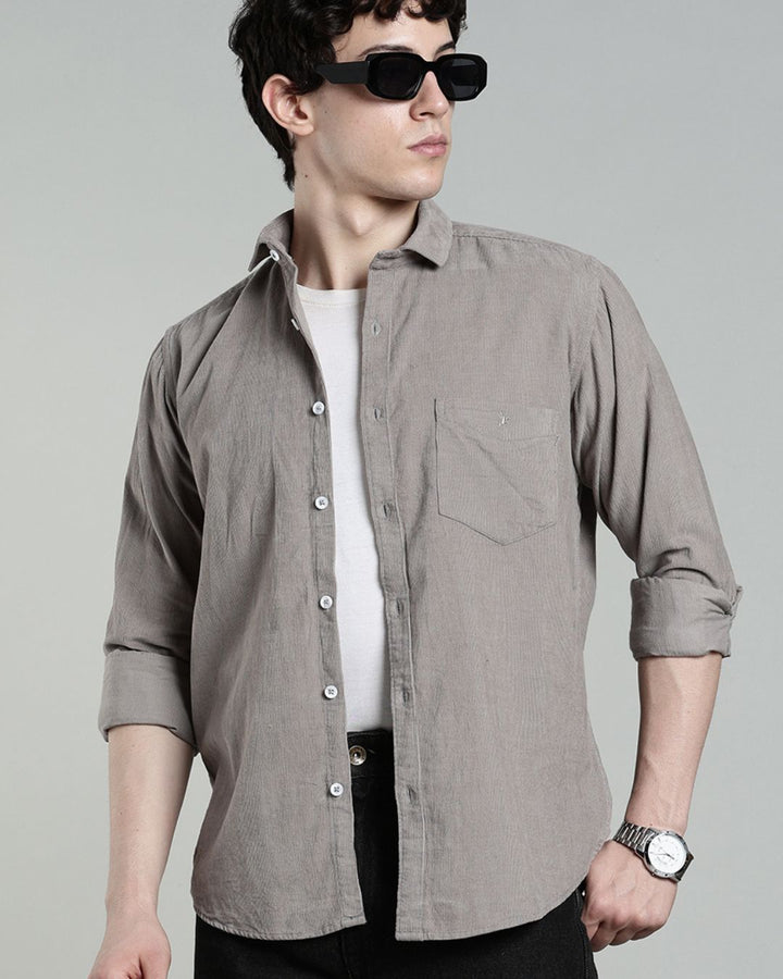 Grey  -Full-Corduroy Shirt