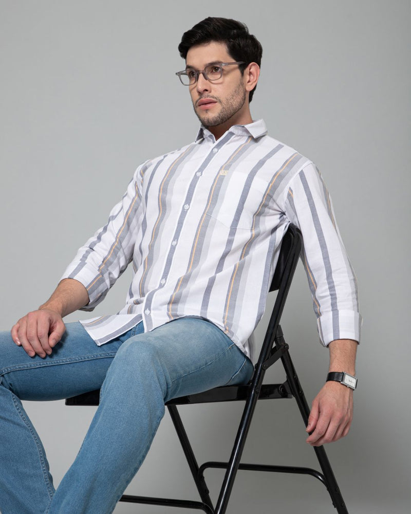 White Navy Stripes - Full-Stain Proof