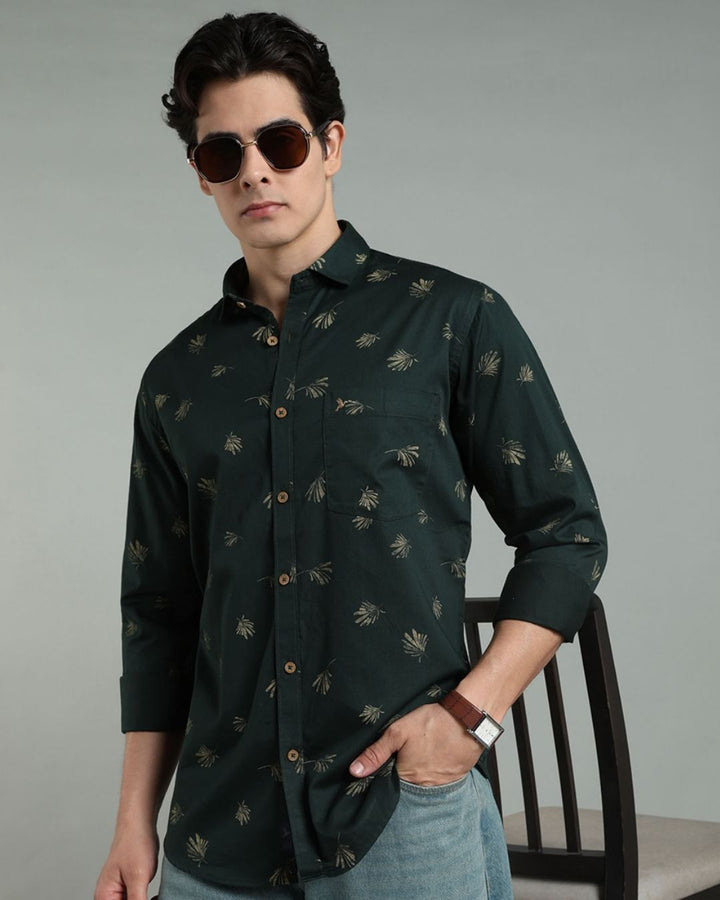 Rich Green Leaf Print -Full-Stain Proof