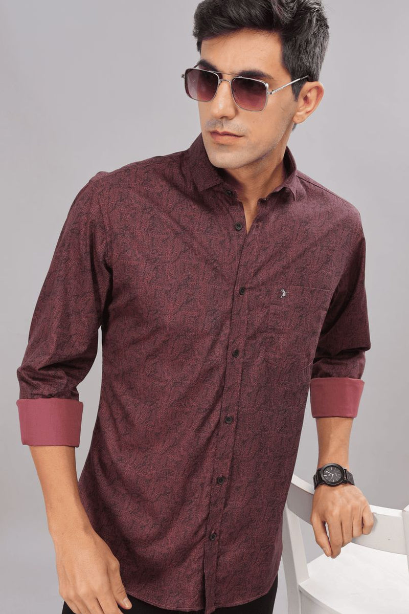 Maroon Mesmeric Print -Full-Stain Proof