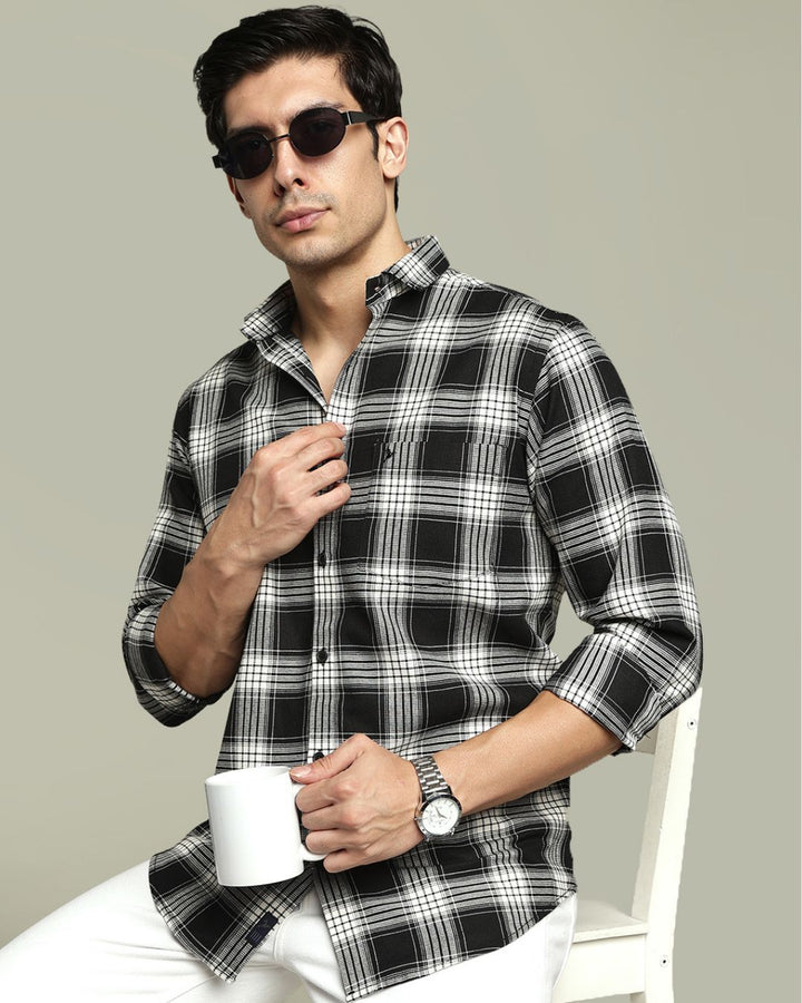 Black Multi Line Checks - Full-Stain Proof