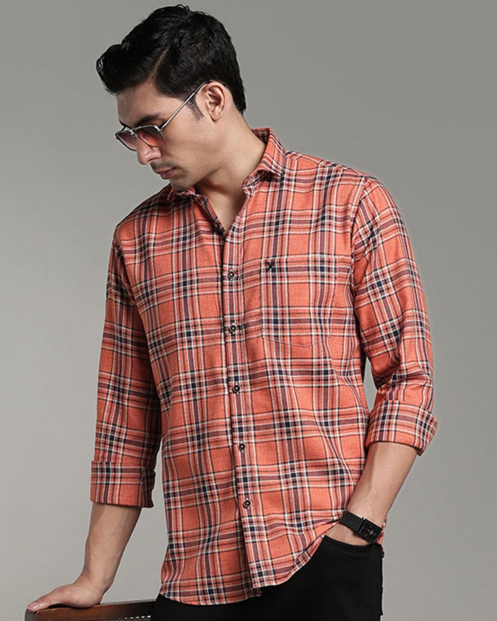 Fawn Orange Checks -Full-Stain Proof