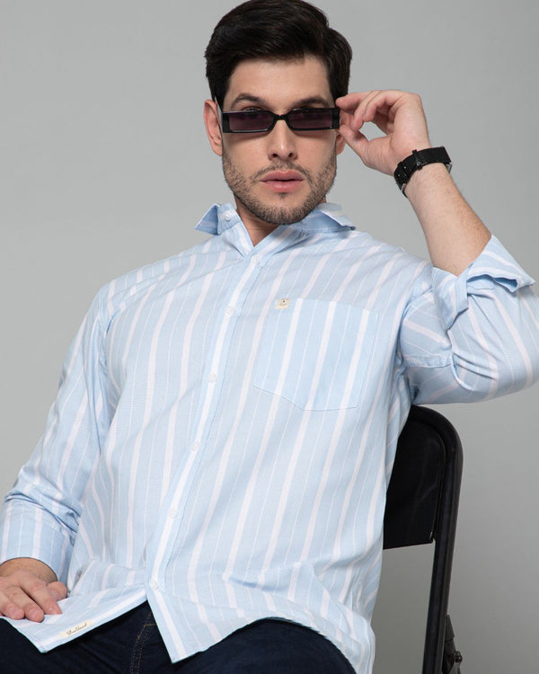 Blue & White Bold Stripes - Full-Stain Proof