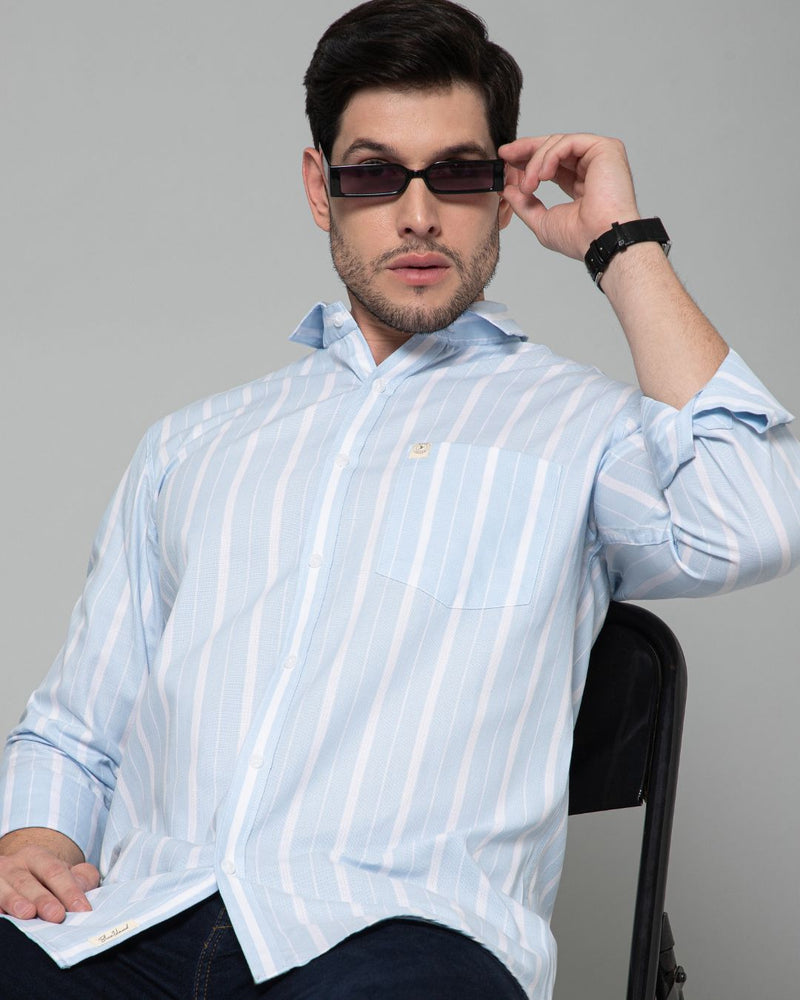 Blue & White Bold Stripes - Full-Stain Proof