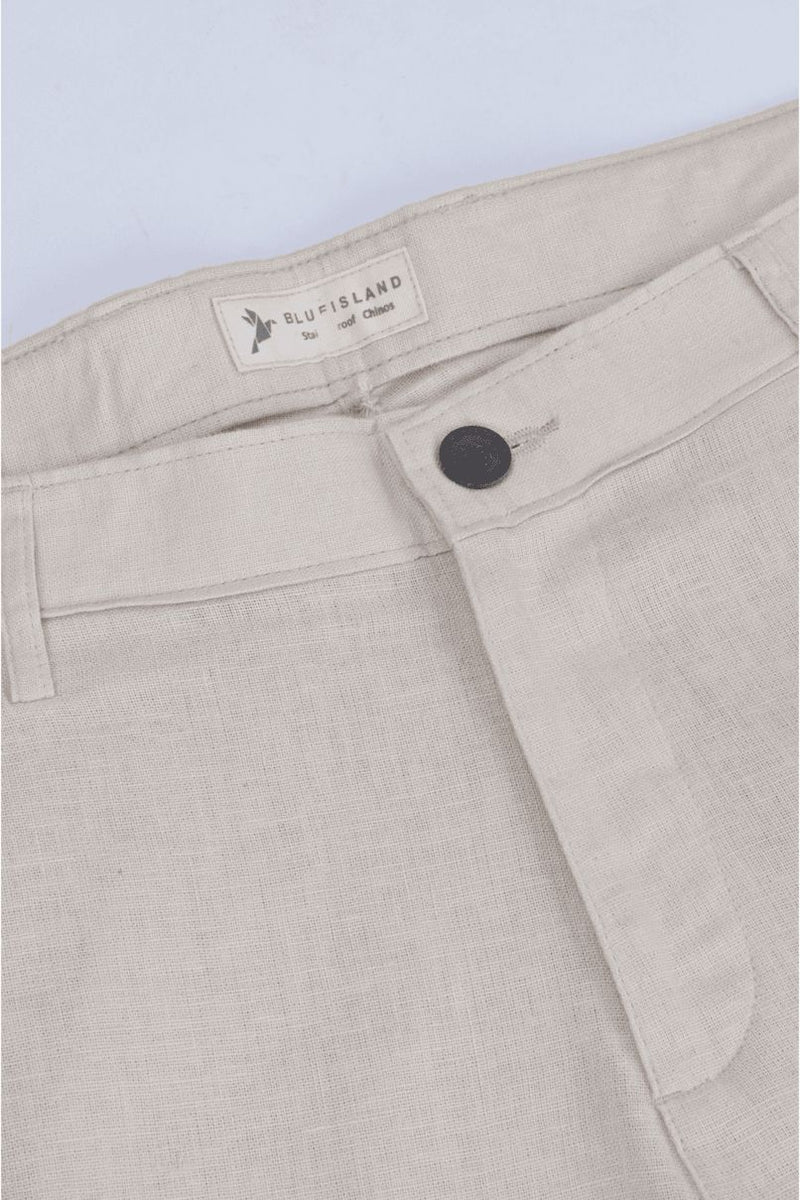 Cream Linen - 2 way stretch - COTTON PANT