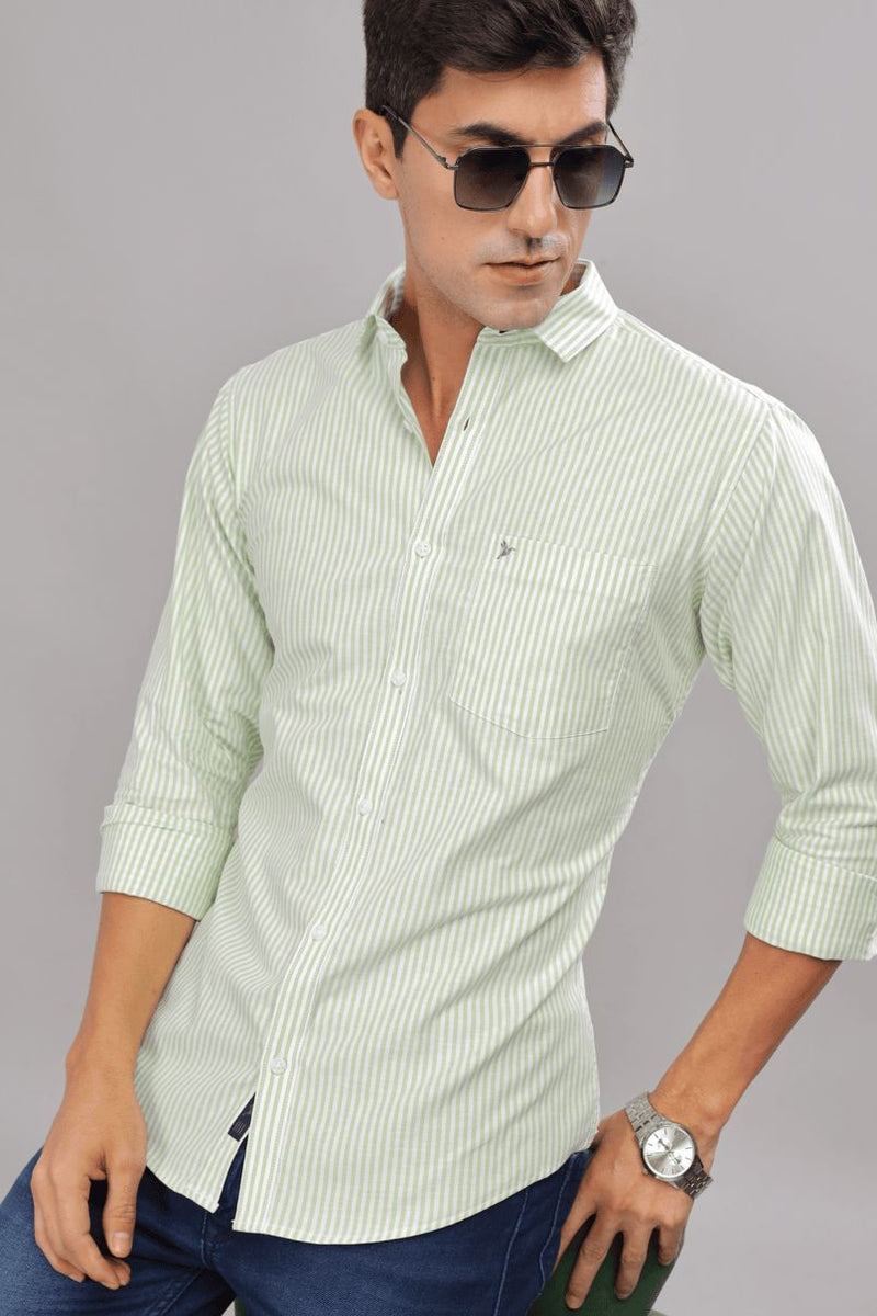 Green & White Formal Stripes - Full-Stain Proof