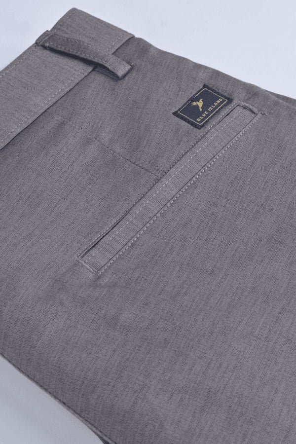 Grey Grain Printed - 2 way stretch - COTTON PANT