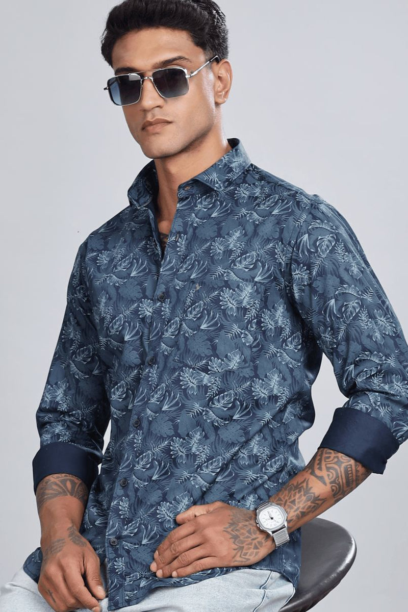 Wild Navy Floral Print -Full-Stain Proof