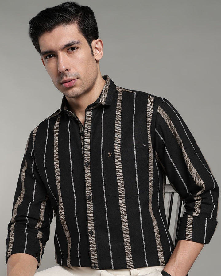 Black Monochrome Stripes  -Full-Stain Proof