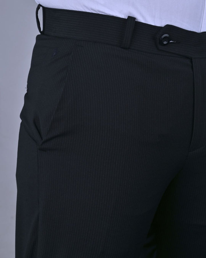 Black Mini Stripes - Wrinkle free Formal Pant