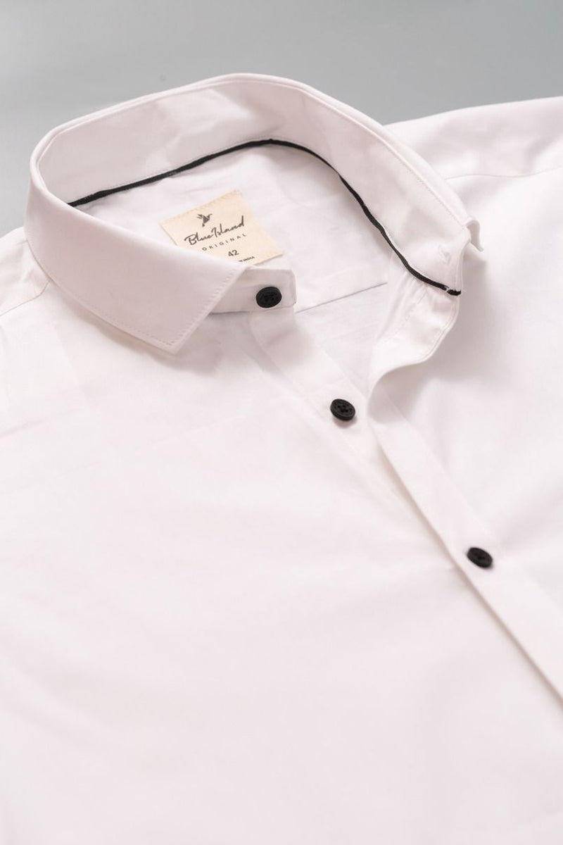 White with Black solid - Half Sleeve - Stain Proof