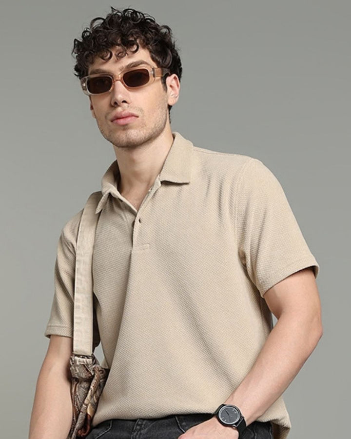Desert Cream Pop Textured - Polo Tshirt