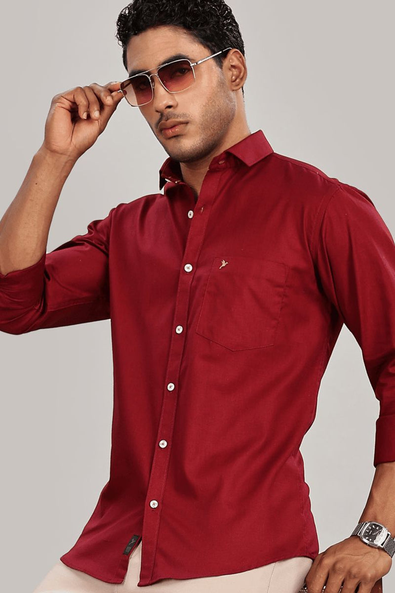 Cherry Red Cotton Linen-Full-Stain Proof