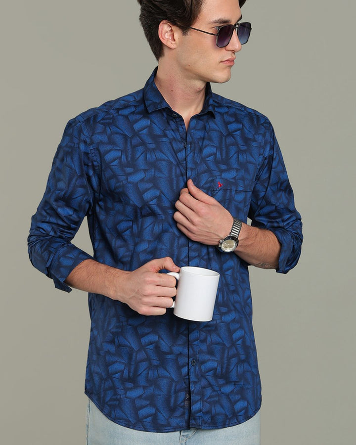 Royal Blue Mix Dot Print - Full-Stain Proof