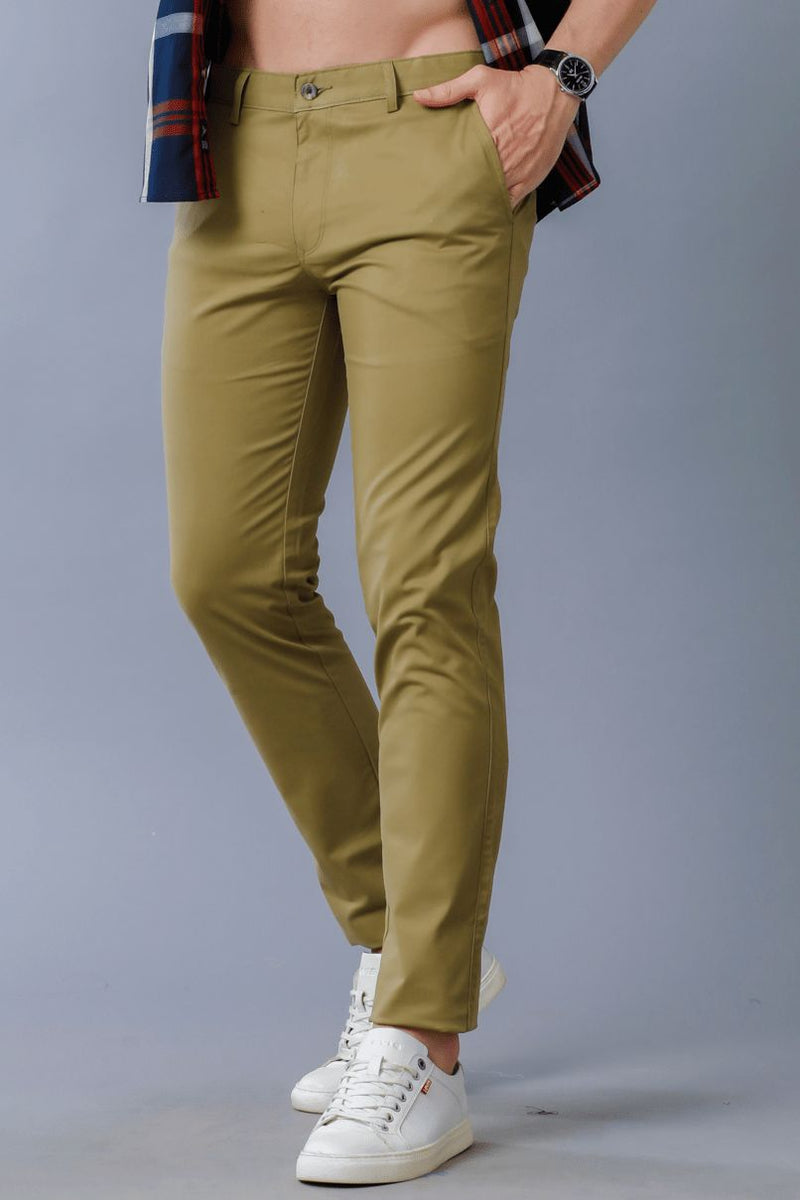 Olive Green - 2 way stretch - COTTON PANT