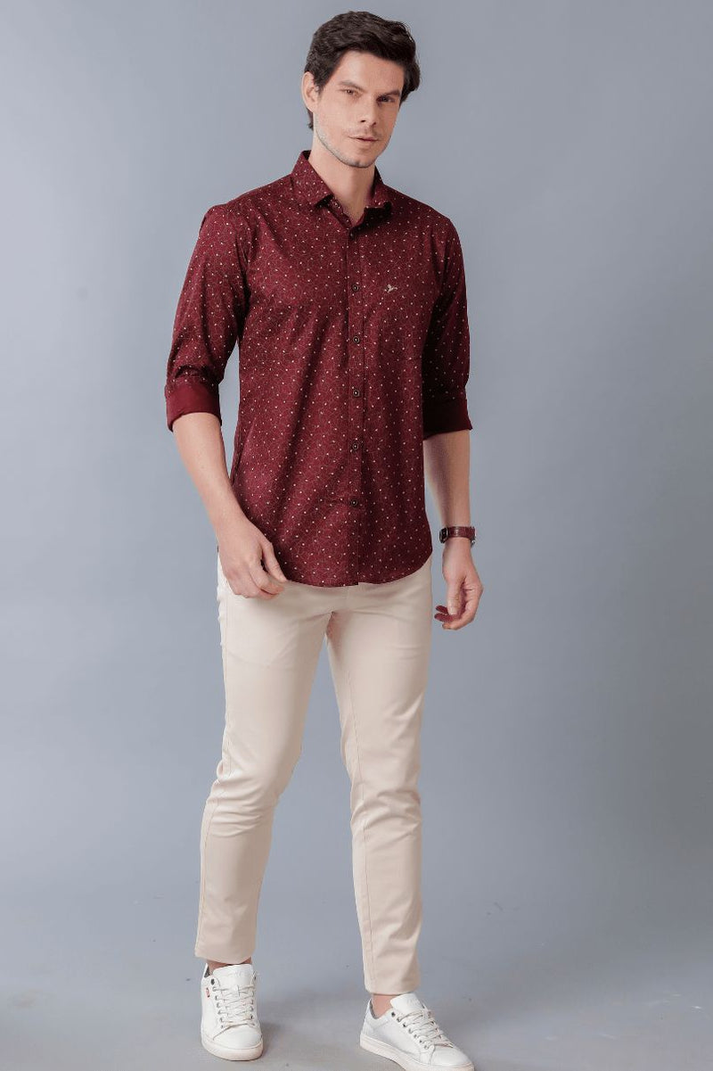 Classy Maroon Print -Full-Stain Proof