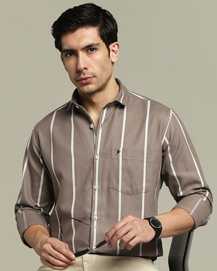 Mauve Grey Stripes  -Full-Stain Proof