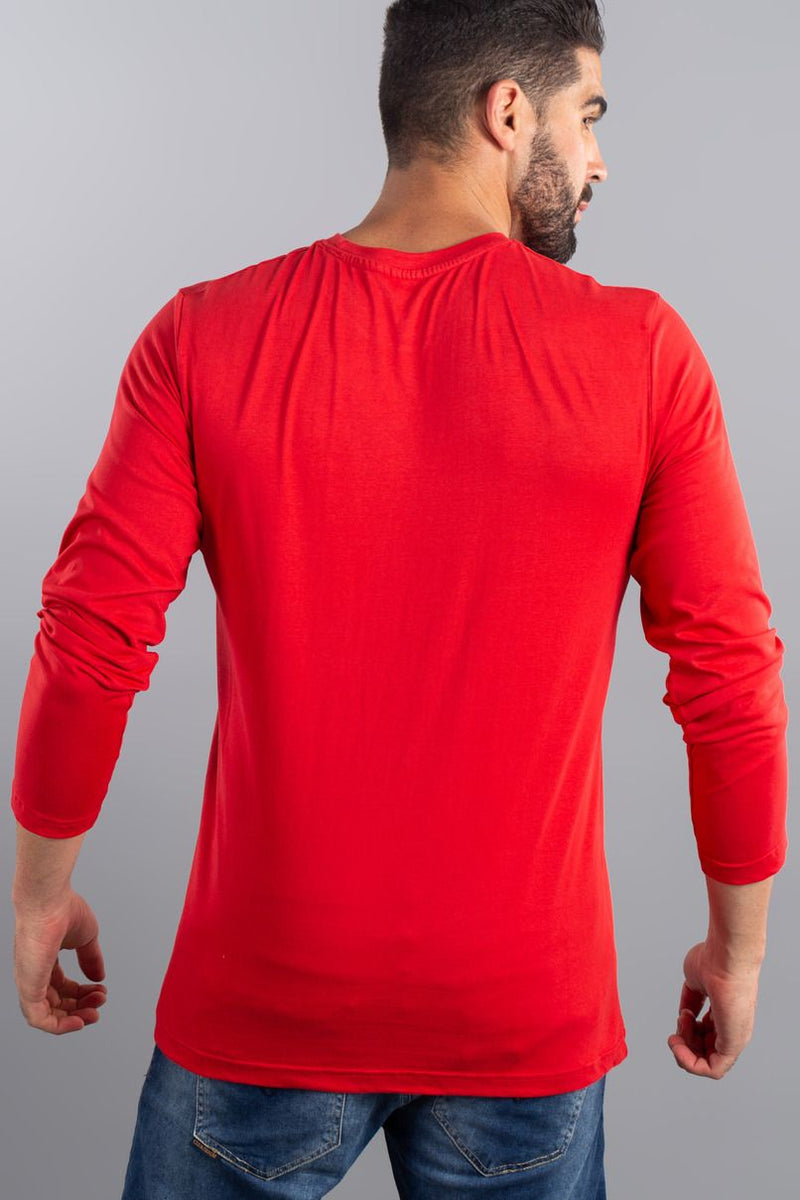 Ruby Red solo stripe - Full Sleeve TShirt - Stain Proof