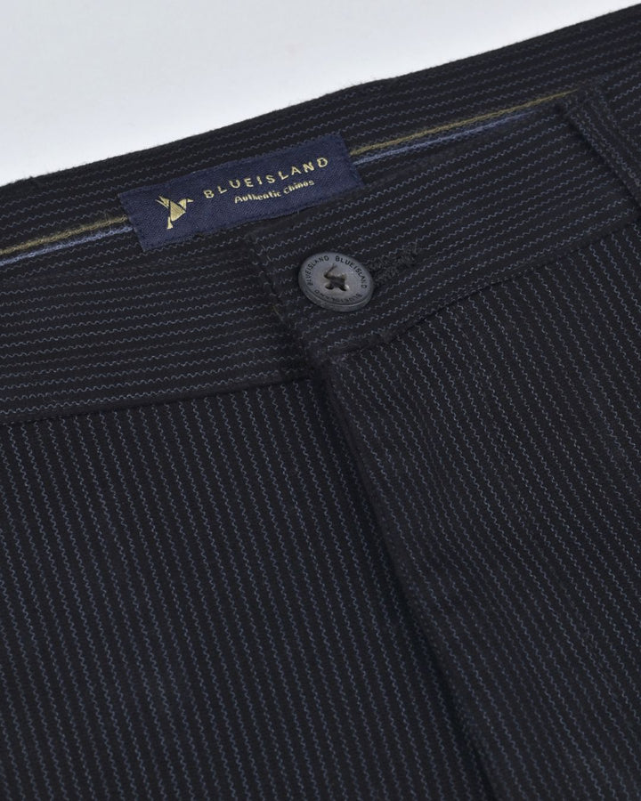 Black Seismic Wave Printed - 2 way stretch - COTTON PANT