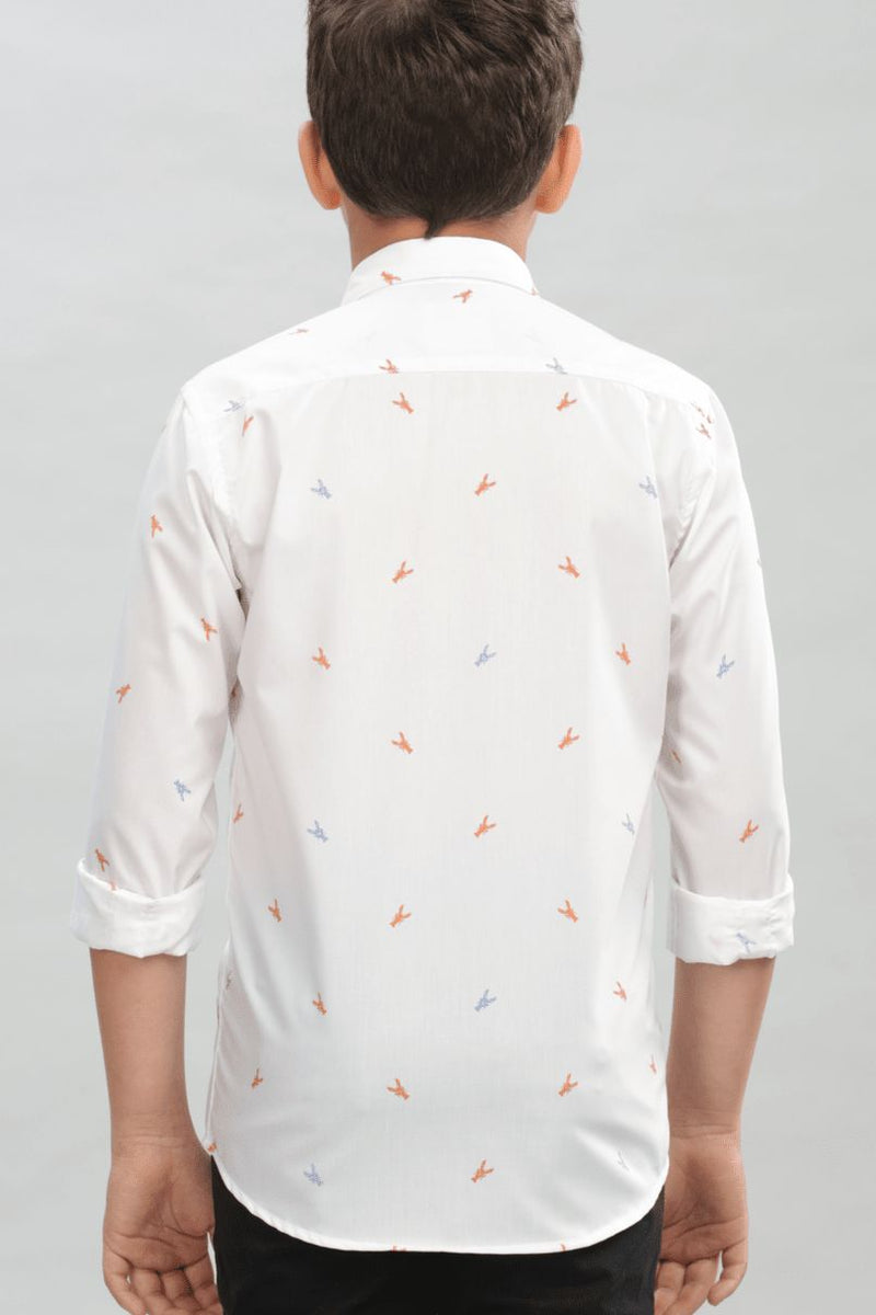 KIDS - White Lobster Print-Stain Proof Shirt