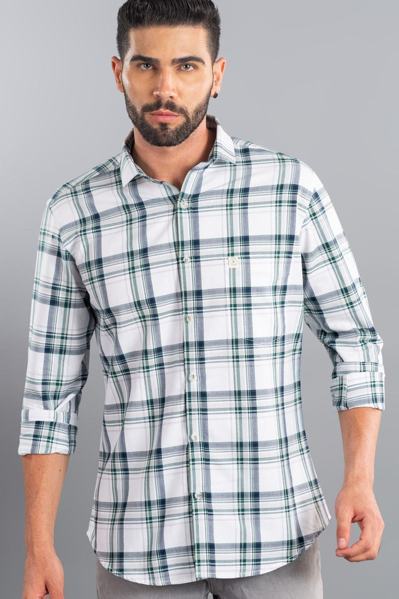 White and Green Checks - Full-Stain Proof