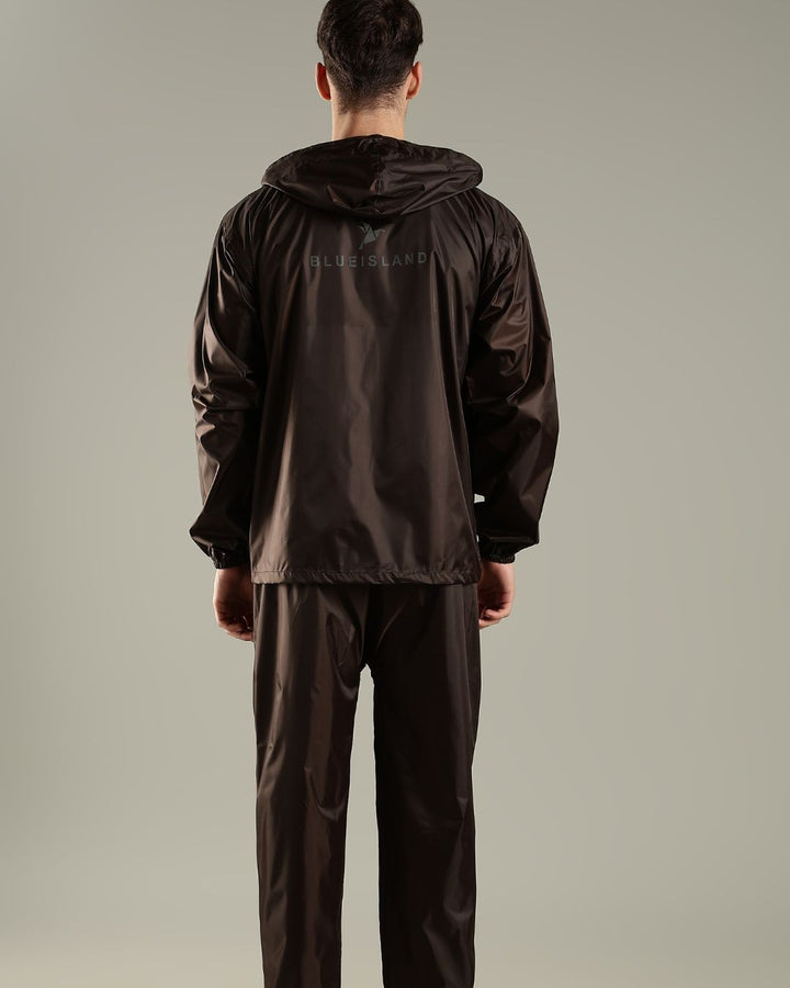 Teak Brown - Rain Jacket with Pant and Mobile Pouch