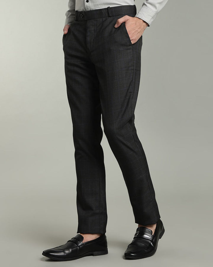 Black & Blue Line Checks - Wrinkle free Formal Pant