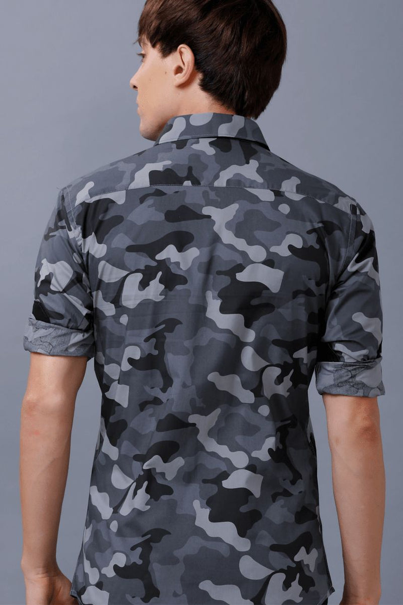 Black Camouflage Print -Full-Stain Proof