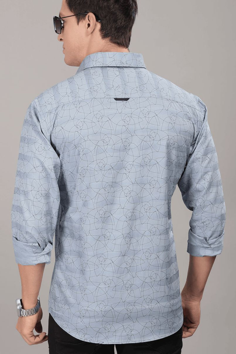 Bluish Grey Twisty Print -Full-Stain Proof