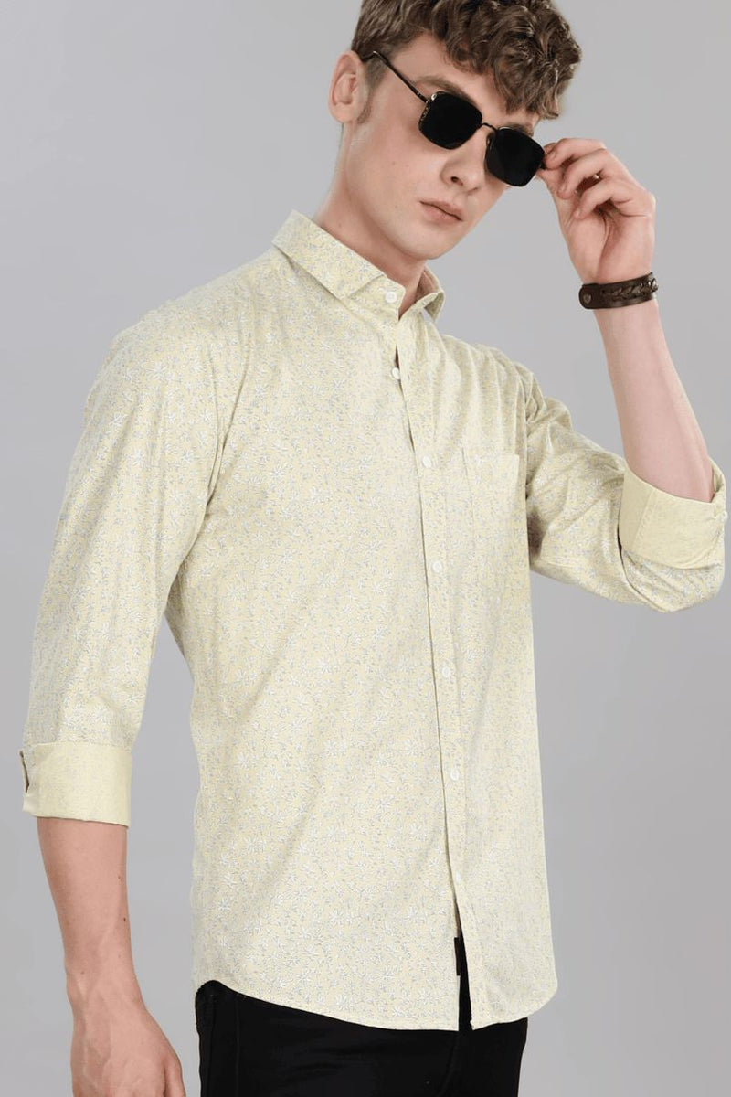 Beige Yellow Print -Full-Stain Proof