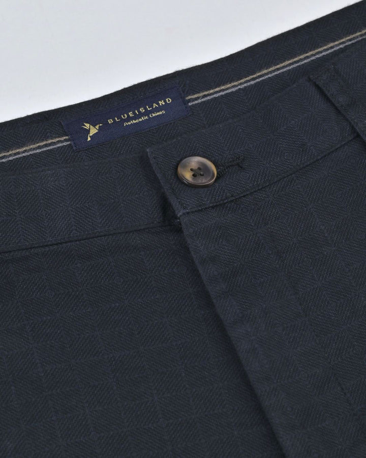 Black Cross Wave Printed - 2 way stretch - COTTON PANT