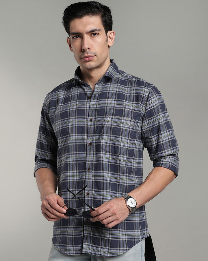 Bluish Grey Checks - Full-Stain Proof